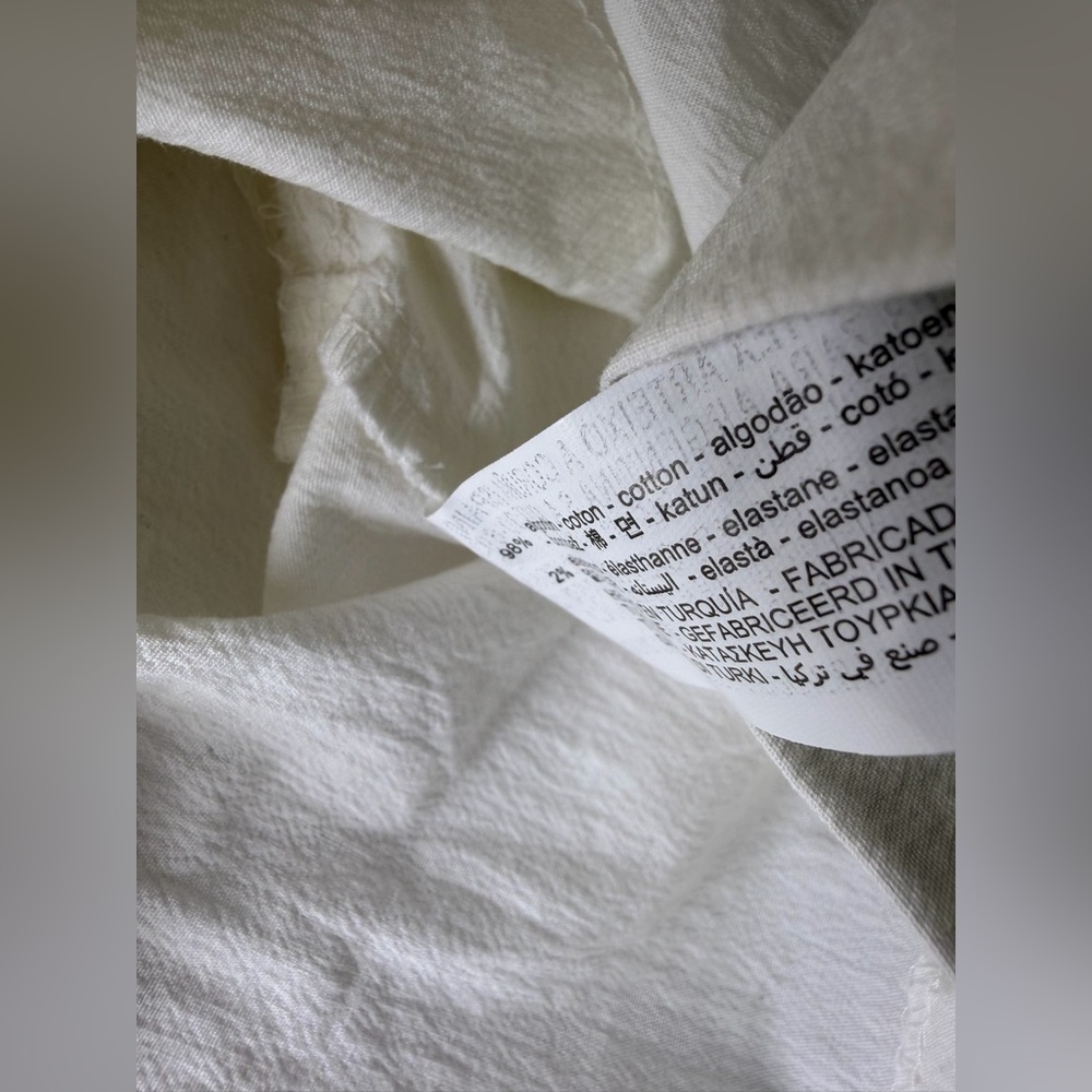 Zara Boxy Twist Hem White Collared Cropped Shirt - Picture 10 of 17